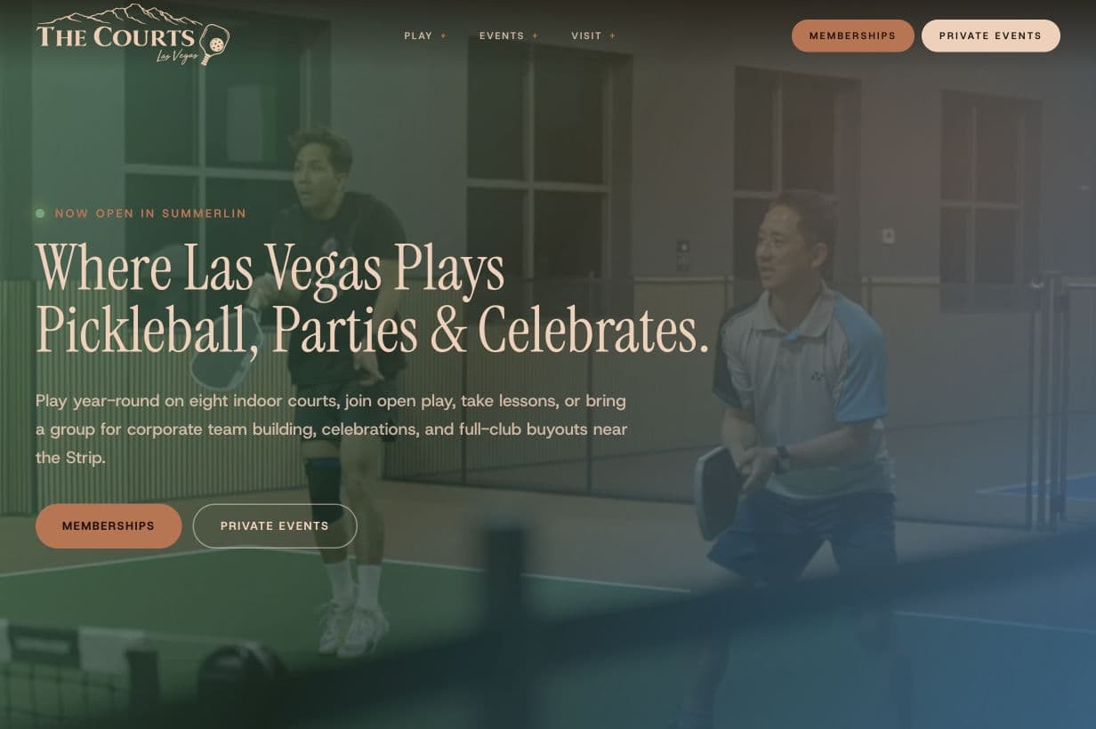 The Courts Las Vegas website homepage