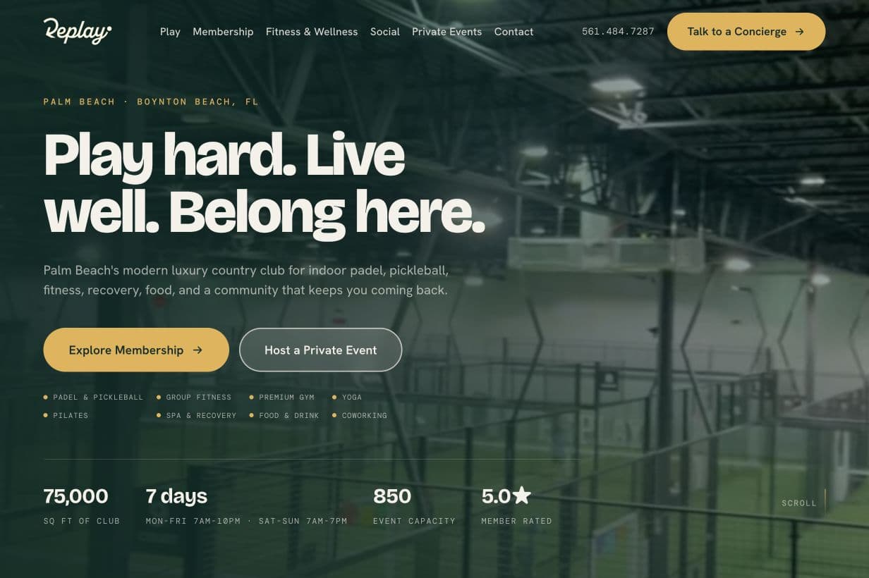 Replay Club website built by Reunion