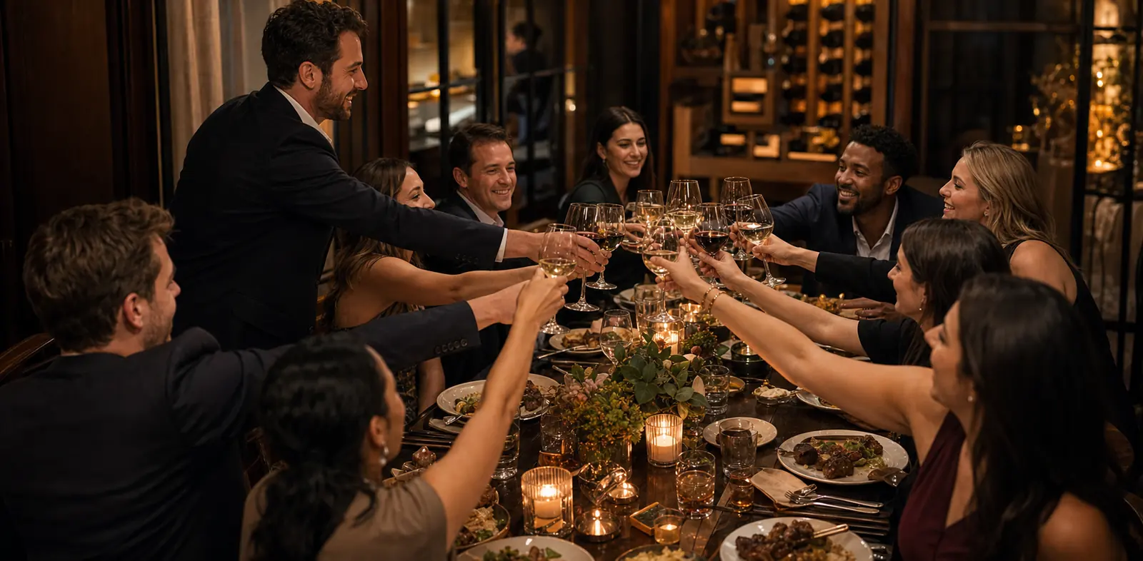 Guests sharing a private dining celebration at a hospitality venue