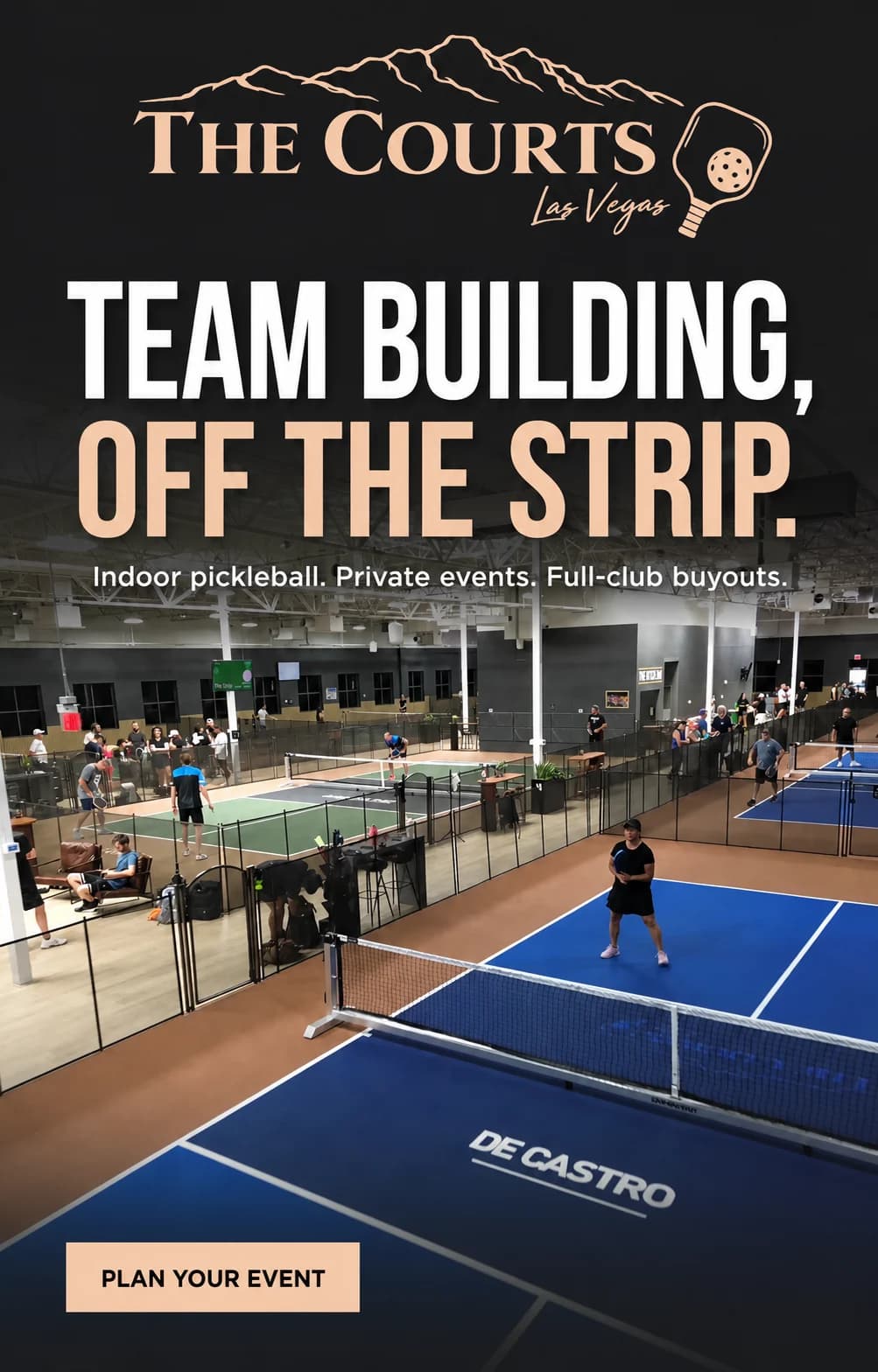 The Courts Las Vegas team-building Meta ad