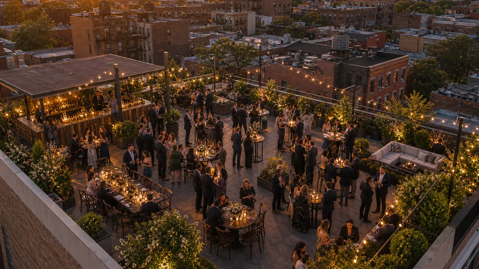 Rooftop wedding reception
